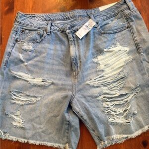 American Eagle Outfitters Blue Bermuda Shorts Distressed Style